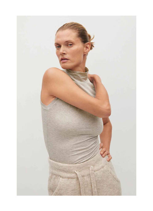 Débardeur beige MANGO pour femme