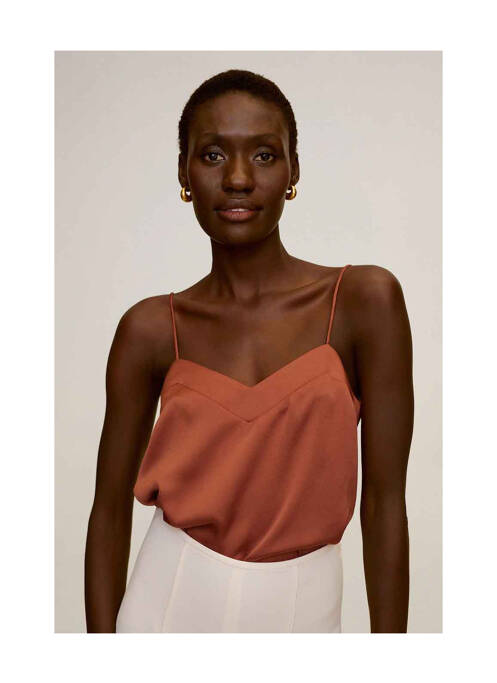 Top orange MANGO pour femme