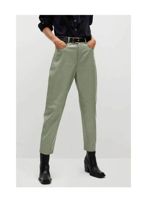 Pantalon droit vert MANGO pour femme