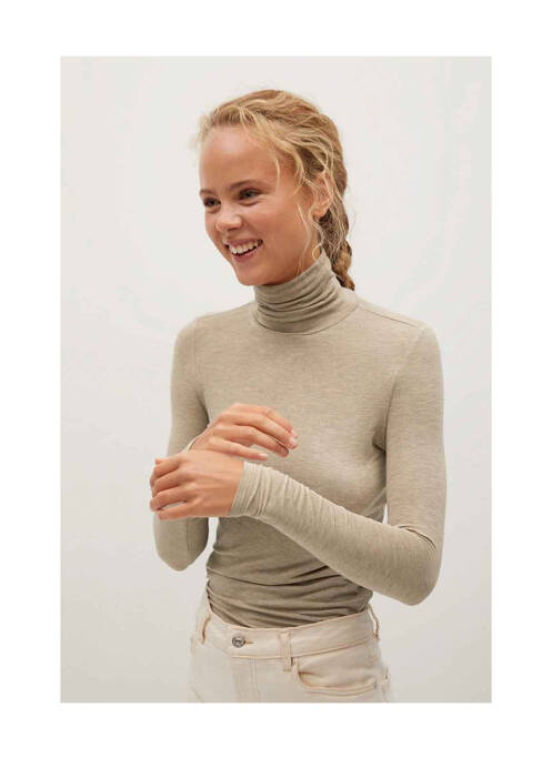 T-shirt marron MANGO pour femme