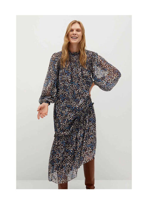 Robe longue marron MANGO pour femme