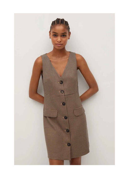 Robe courte marron MANGO pour femme