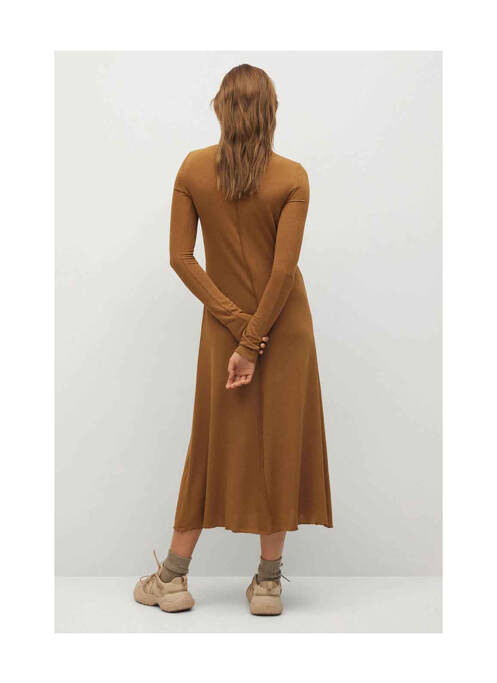 Robe longue marron MANGO femme