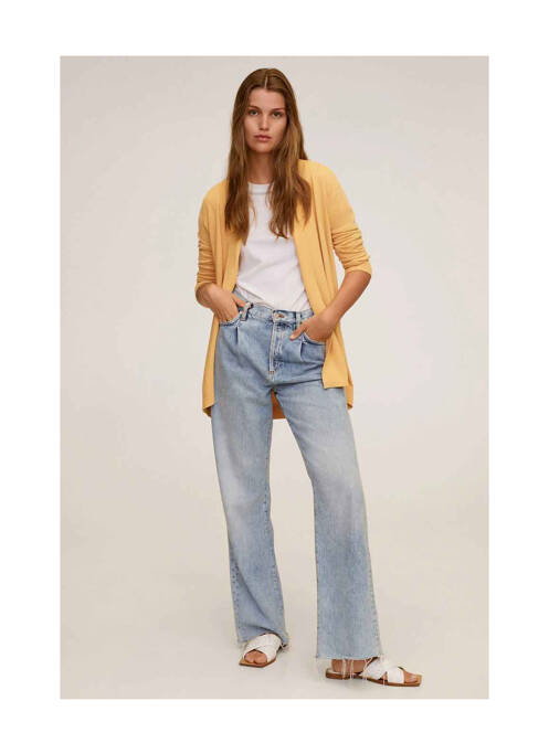 Gilet manches longues jaune MANGO pour femme