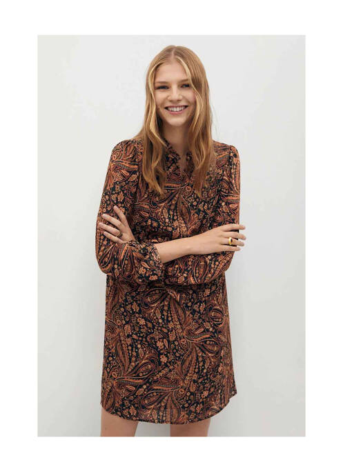 Robe courte marron MANGO pour femme
