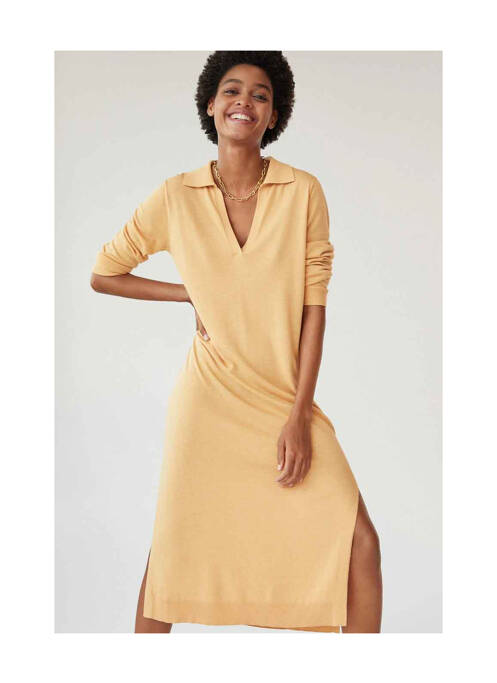 Robe longue marron MANGO pour femme
