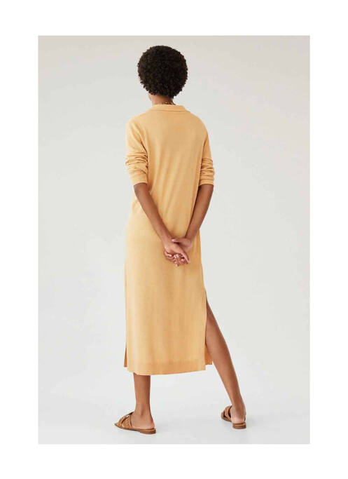 Robe longue marron MANGO pour femme