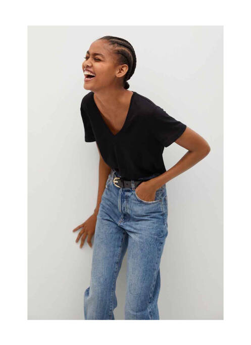 T-shirt noir MANGO pour femme