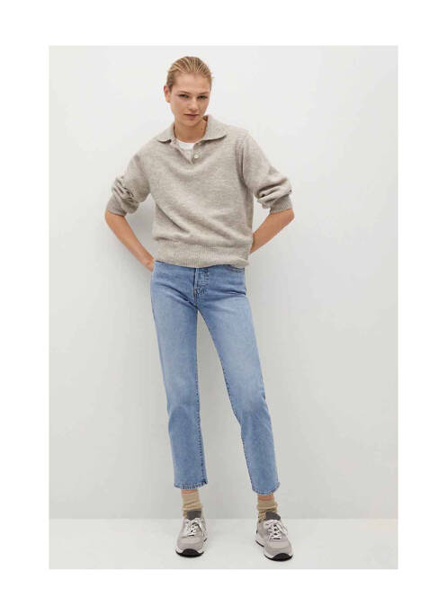 Jeans coupe droite bleu MANGO pour femme