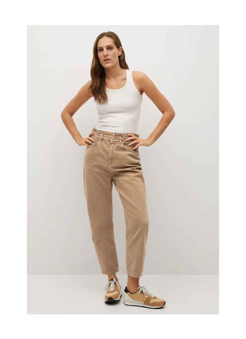 Pantalon slim beige MANGO pour femme