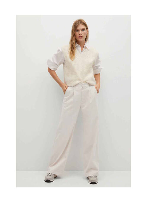 Pantalon flare beige MANGO pour femme