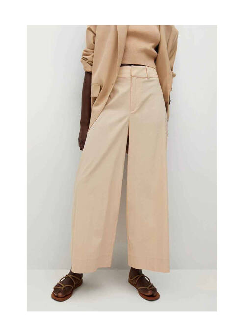 Pantalon droit beige MANGO pour femme