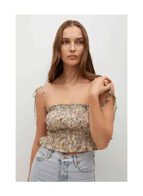 Top marron MANGO pour femme