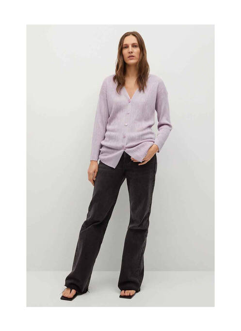 Gilet manches longues violet MANGO pour femme