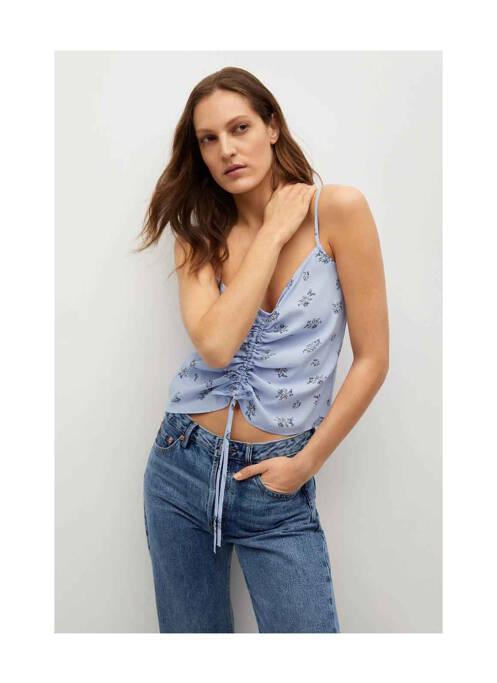 Top bleu MANGO pour femme