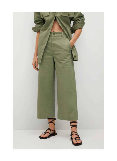 Pantalon flare beige MANGO femme