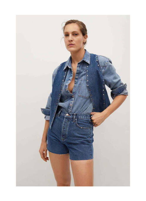 Short bleu MANGO pour femme