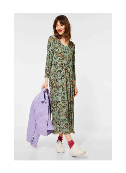 Robe longue vert STREET ONE pour femme