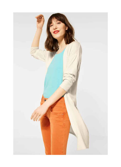 Gilet manches longues beige STREET ONE pour femme
