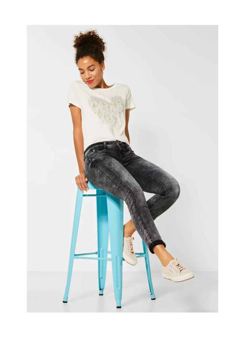 Jeans coupe slim noir STREET ONE pour femme