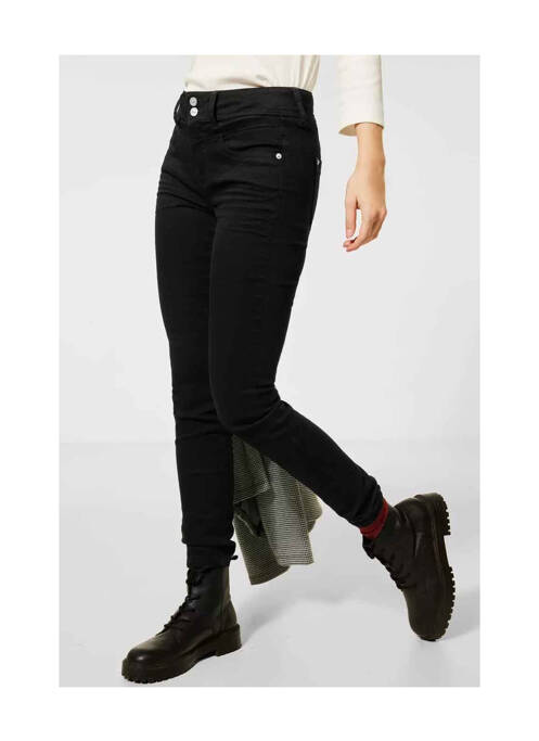 Jeans coupe slim noir STREET ONE pour femme