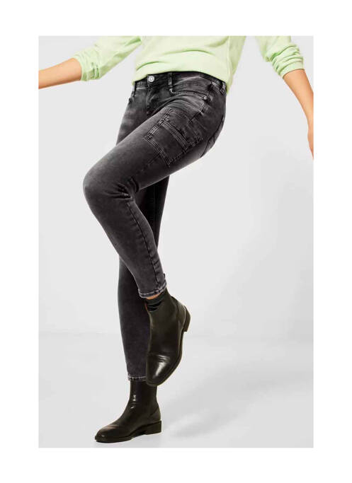 Jeans coupe slim noir STREET ONE pour femme