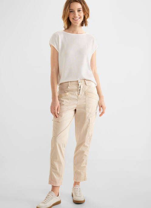 Pantalon cargo beige STREET ONE pour femme