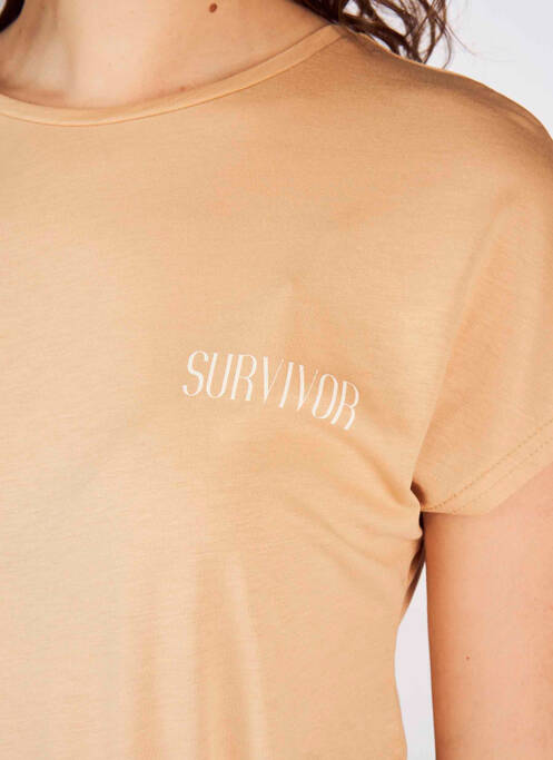 T-shirt beige ASTRID BLACK LABEL pour femme