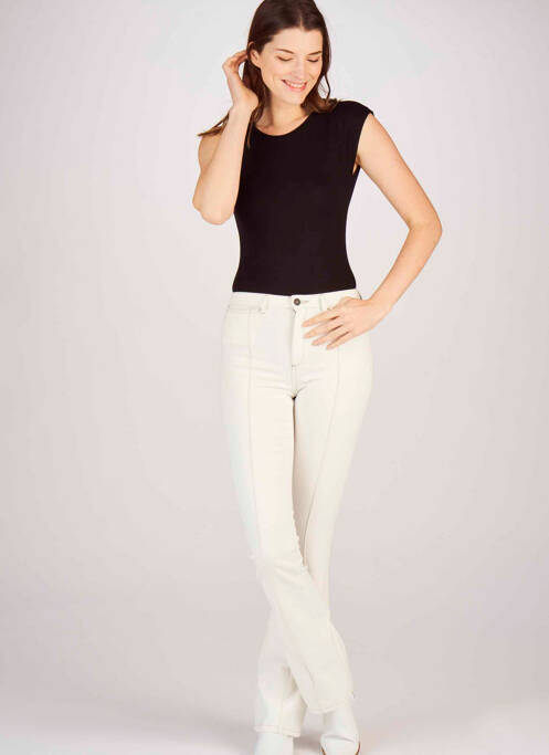 Jean coupe flare beige ASTRID BLACK LABEL pour femme