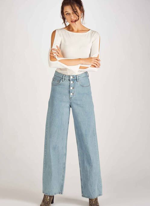 Jeans coupe large bleu ASTRID BLACK LABEL pour femme