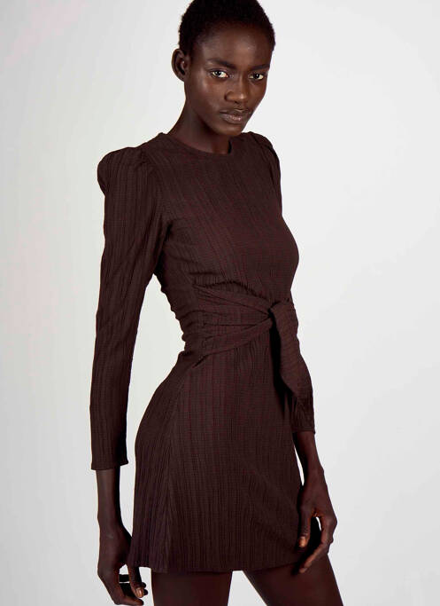 Robe courte marron ASTRID BLACK LABEL pour femme