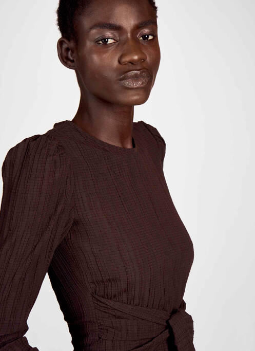 Robe courte marron ASTRID BLACK LABEL pour femme