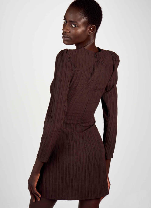 Robe courte marron ASTRID BLACK LABEL pour femme