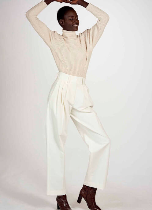 Pantalon droit beige ASTRID BLACK LABEL pour femme