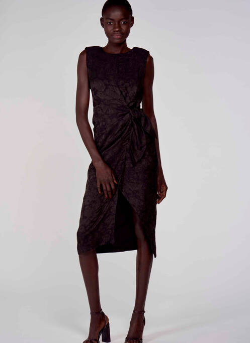 Robe mi-longue noir ASTRID BLACK LABEL pour femme