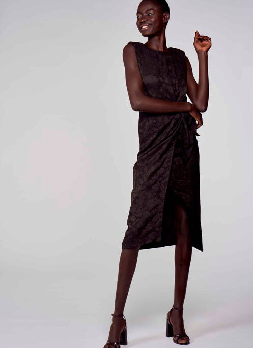 Robe mi-longue noir ASTRID BLACK LABEL pour femme
