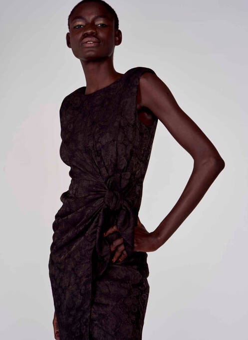 Robe mi-longue noir ASTRID BLACK LABEL pour femme