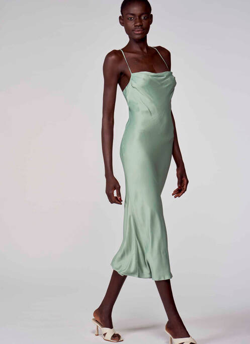 Robe mi-longue vert ASTRID BLACK LABEL pour femme