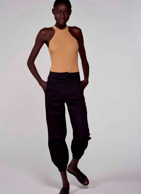 Pantalon cargo noir ASTRID BLACK LABEL pour femme