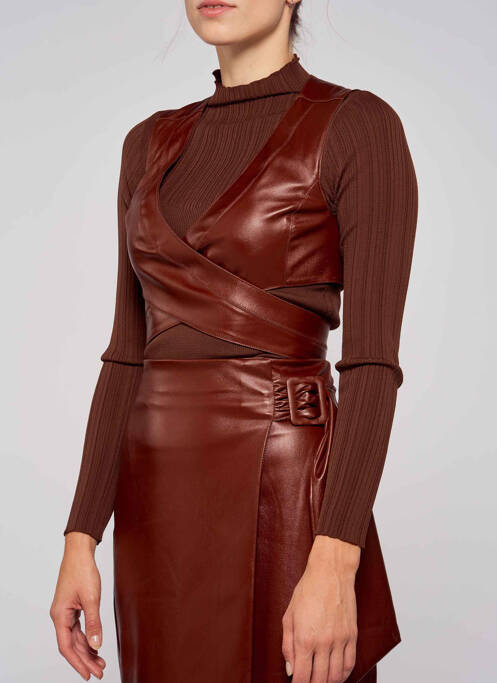 Chemisier marron ASTRID BLACK LABEL pour femme