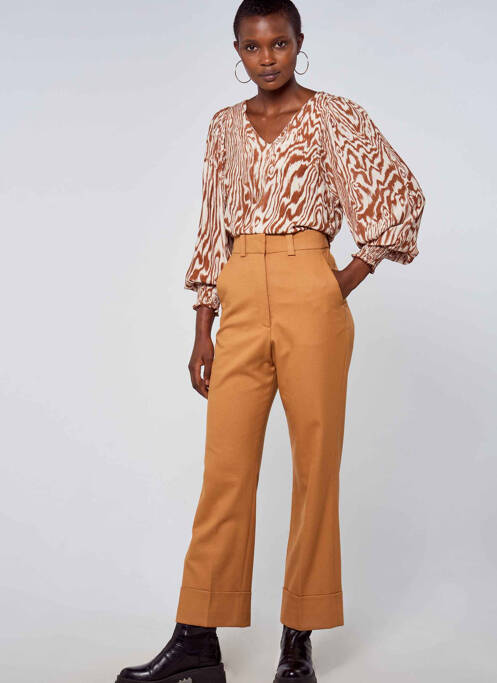 Pantalon large marron ASTRID BLACK LABEL pour femme