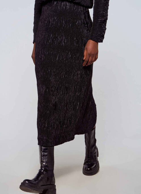 Jupe mi-longue noir ASTRID BLACK LABEL pour femme