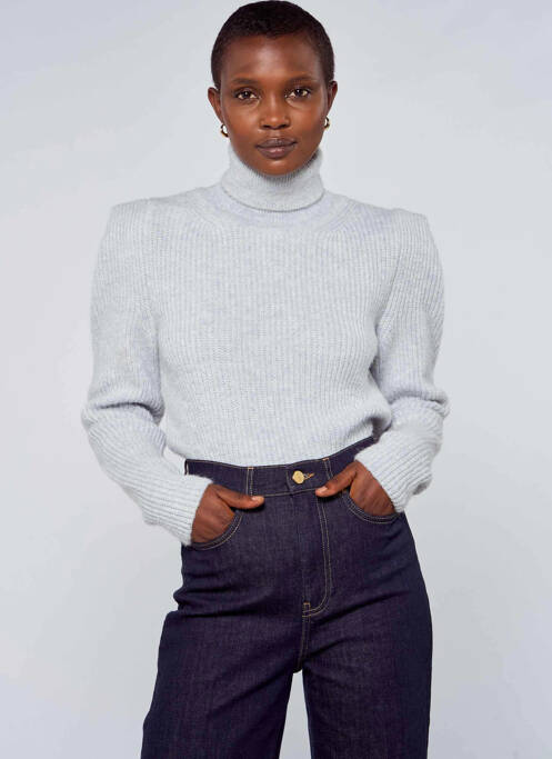 Pull col roulé bleu ASTRID BLACK LABEL pour femme