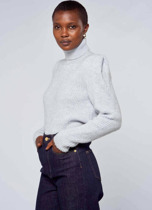 Pull col roulé bleu ASTRID BLACK LABEL pour femme