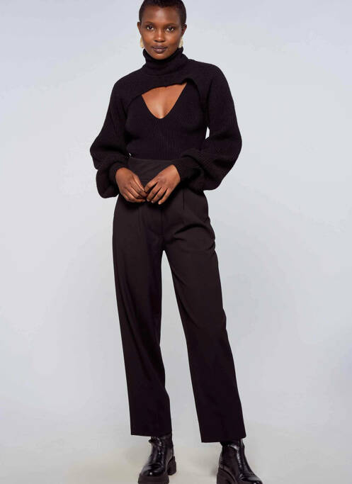 Pull col roulé noir ASTRID BLACK LABEL pour femme