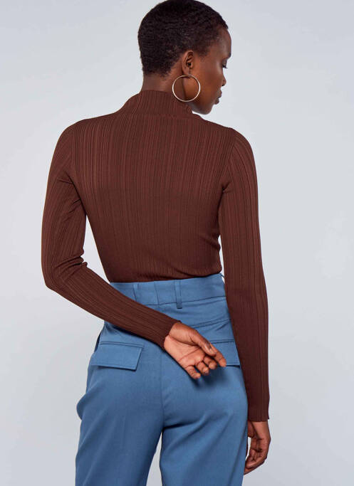 Pull col roulé marron ASTRID BLACK LABEL femme