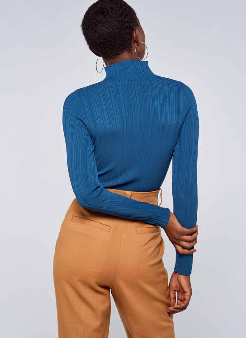 Pull col roulé bleu ASTRID BLACK LABEL pour femme