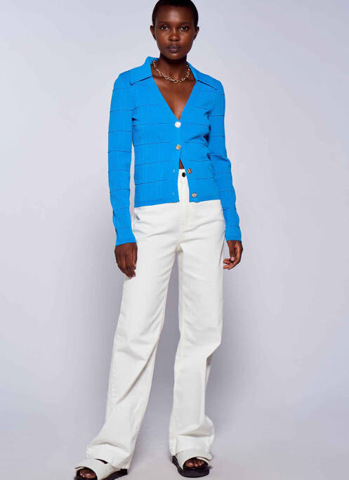 Gilet manches longues bleu ASTRID BLACK LABEL pour femme
