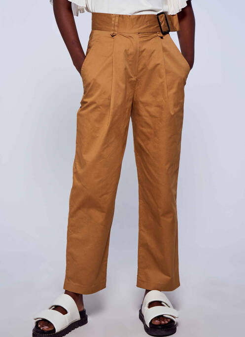 Pantalon chino marron ASTRID BLACK LABEL pour femme