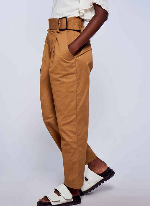 Pantalon chino marron ASTRID BLACK LABEL pour femme